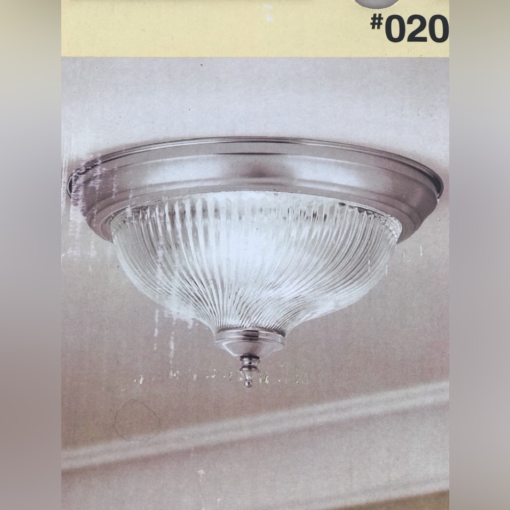 NIB: Lowes: Portfolio- Brush Nickel Flush Mount Light Fixture